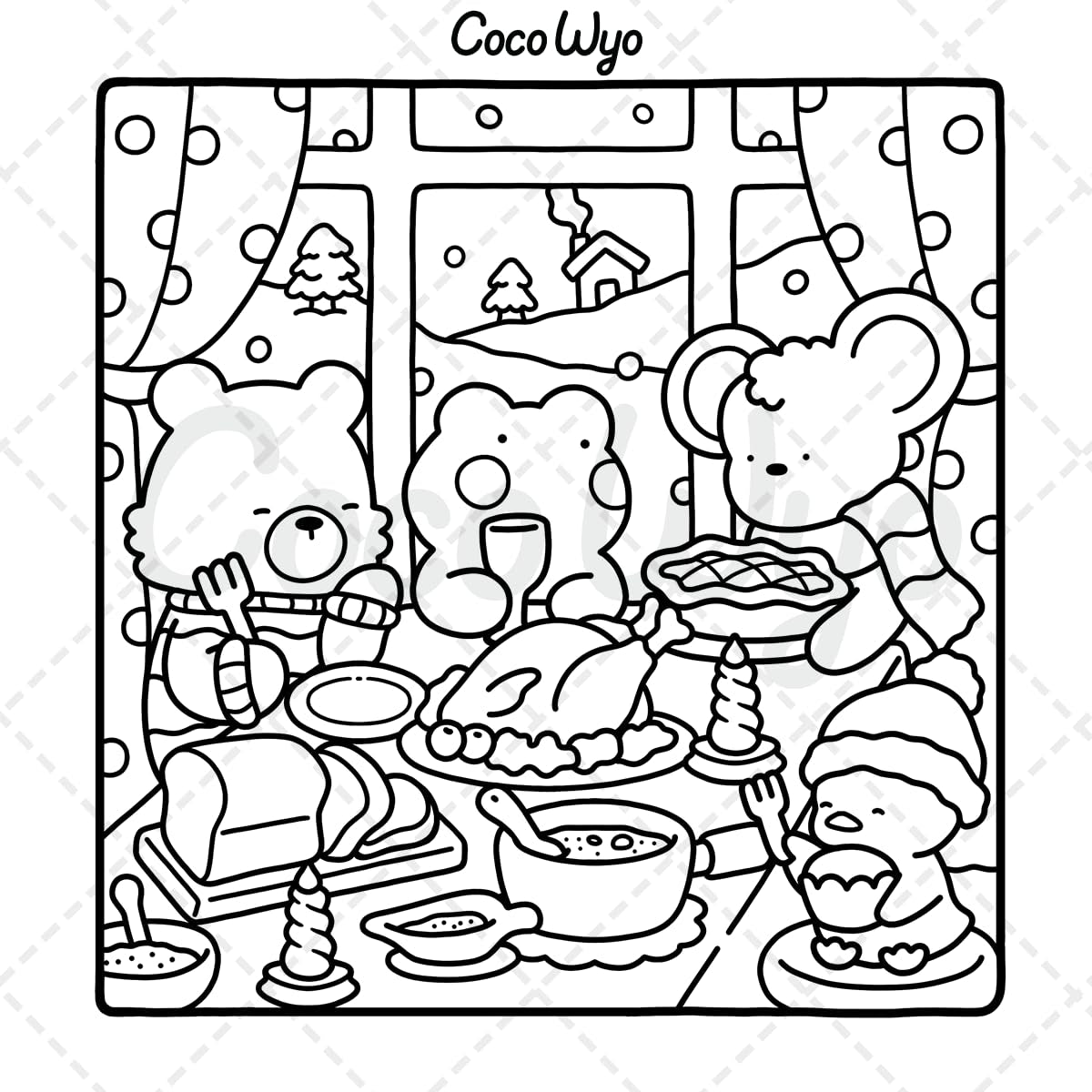 Comfy Days: Coloring Book for Adults and Teens Featuring Super Cute Animal Characters in Cozy Hygge Moments for Relaxation (Cozy Spaces Coloring)