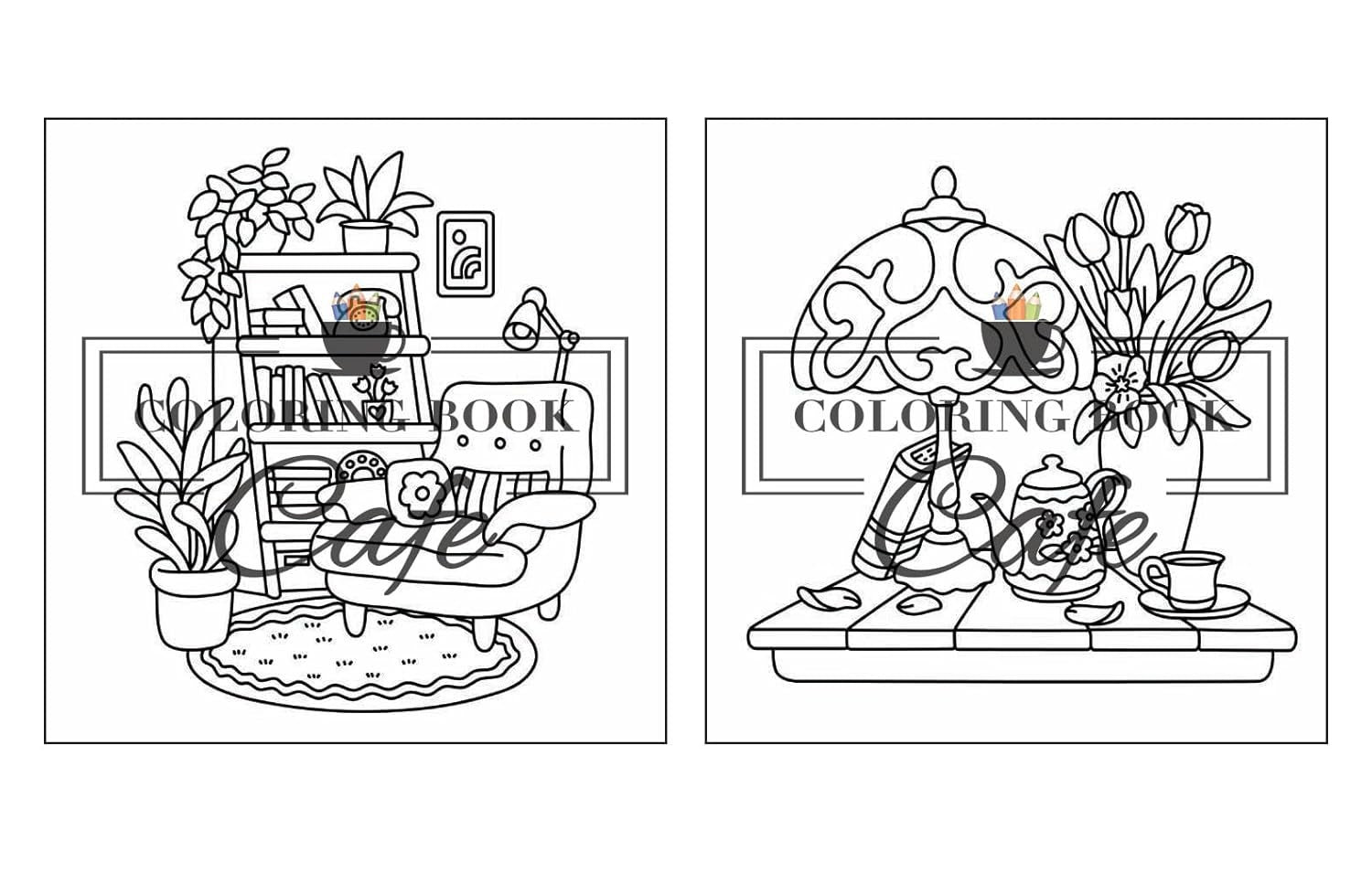 Cozy Corners: Coloring Book for Adults and Teens Featuring Super Cute Nooks and Hygge Spaces for Relaxation (Cute and Comfy Coloring Books)