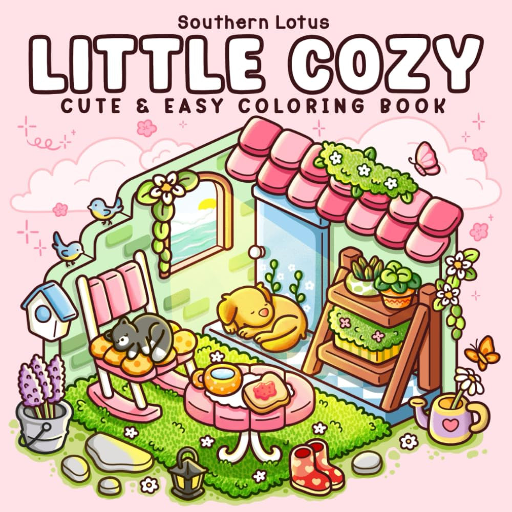 Little Cozy: Coloring Book for Adults and Teens Featuring Hygge Corners and Pocket Spaces, Easy and Cute Designs for Relaxation and Chill (Cute & Easy Coloring)
