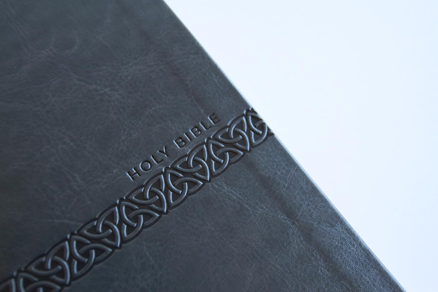 KJV Holy Bible, Large Print Medium Format, Gray Faux Leather with Ribbon Marker, Red Letter, Thumb Index (KJV Medium Size Large Print Editions)