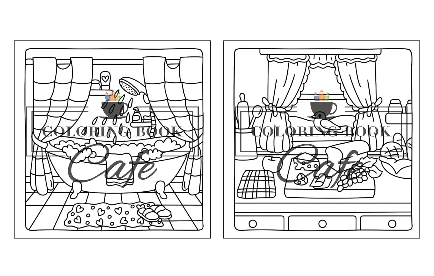 Cozy Corners: Coloring Book for Adults and Teens Featuring Super Cute Nooks and Hygge Spaces for Relaxation (Cute and Comfy Coloring Books)