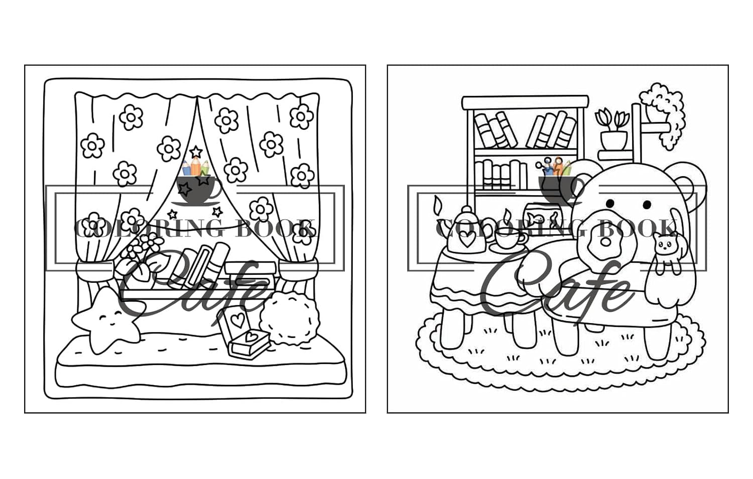 Cozy Corners: Coloring Book for Adults and Teens Featuring Super Cute Nooks and Hygge Spaces for Relaxation (Cute and Comfy Coloring Books)