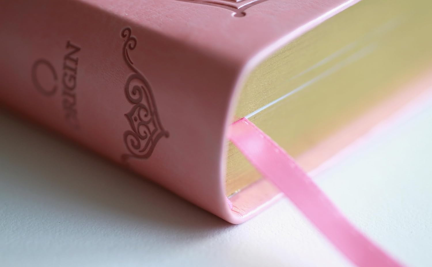 KJV Holy Bible, Giant Print Thinline Large Format, Pink Premium Imitation Leather with Ribbon Marker, Red Letter, and Thumb Index (KJV Large Size Giant Print Editions)