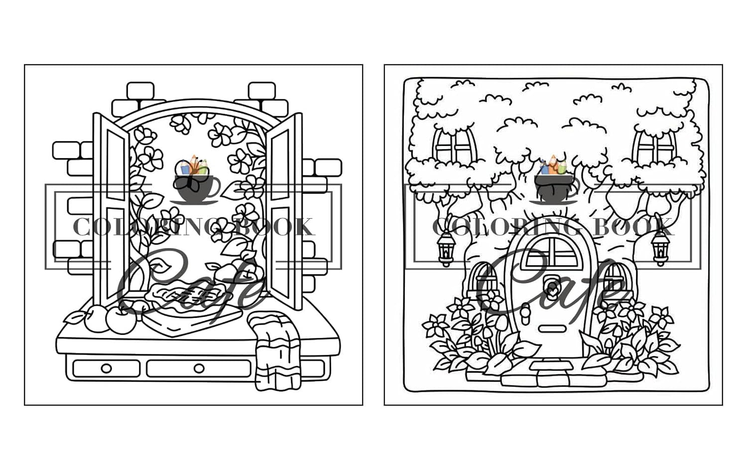 Cozy Corners: Coloring Book for Adults and Teens Featuring Super Cute Nooks and Hygge Spaces for Relaxation (Cute and Comfy Coloring Books)