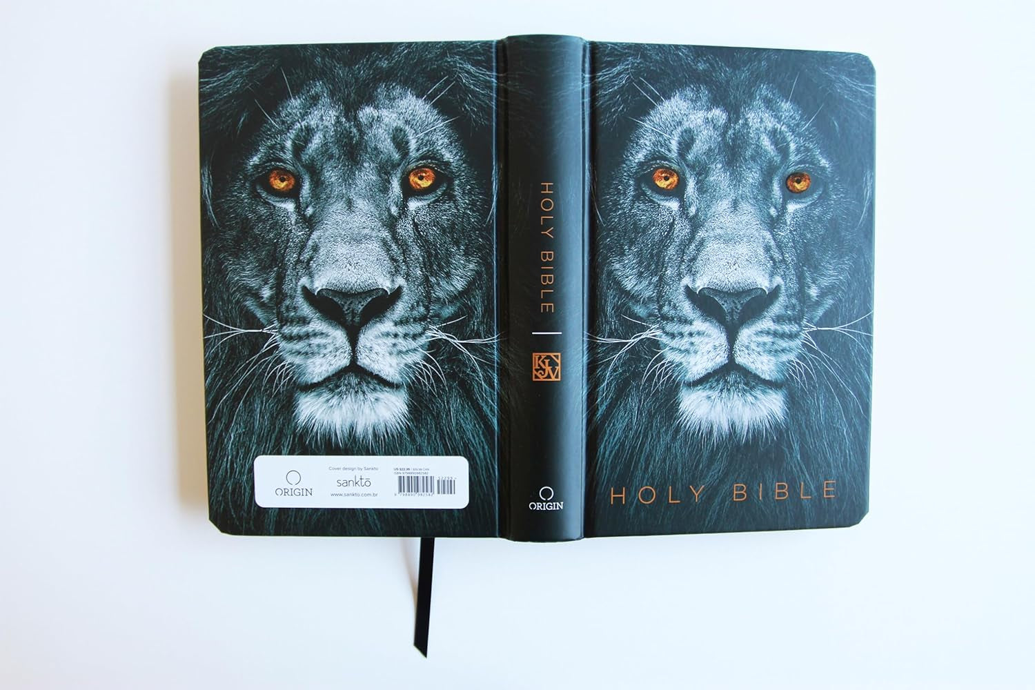KJV Holy Bible, Large Print, Handy Size Format, Hardcover, Lion of Judah, Ribbon Marker, and Red Letter (KJV Medium Size Large Print Editions)