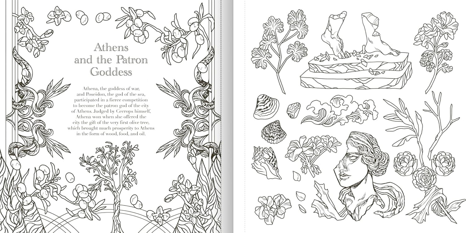 The Greek Mythology Coloring Book: Epic Scenes from Olympus and Beyond