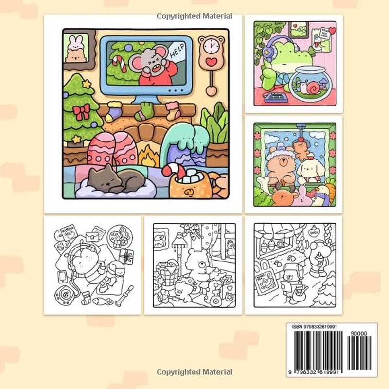 Comfy Days: Coloring Book for Adults and Teens Featuring Super Cute Animal Characters in Cozy Hygge Moments for Relaxation (Cozy Spaces Coloring)