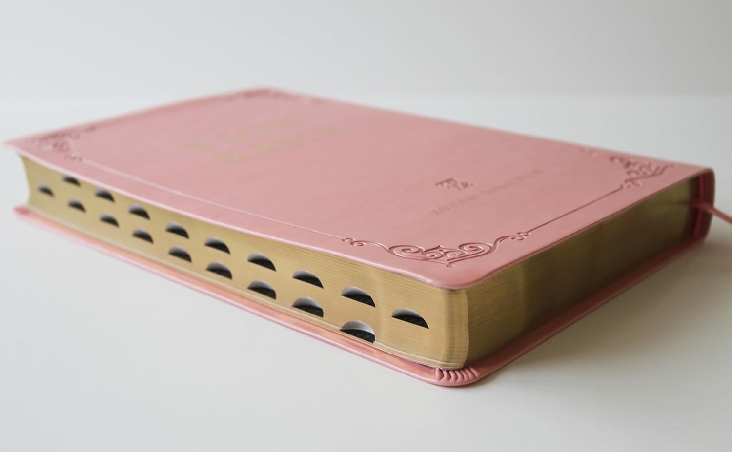 KJV Holy Bible, Giant Print Thinline Large Format, Pink Premium Imitation Leather with Ribbon Marker, Red Letter, and Thumb Index (KJV Large Size Giant Print Editions)