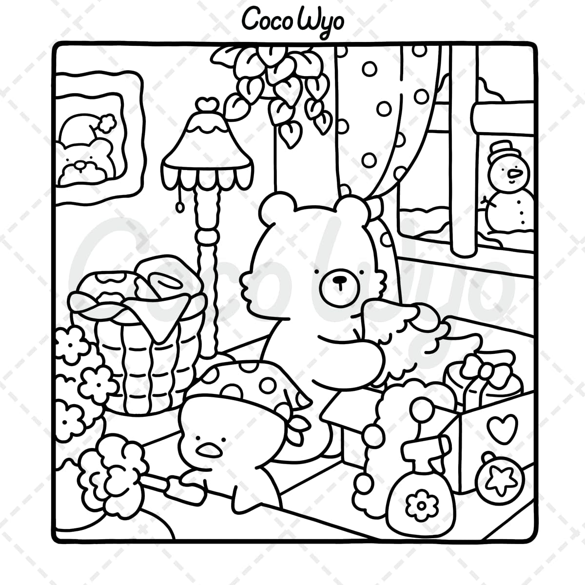 Comfy Days: Coloring Book for Adults and Teens Featuring Super Cute Animal Characters in Cozy Hygge Moments for Relaxation (Cozy Spaces Coloring)