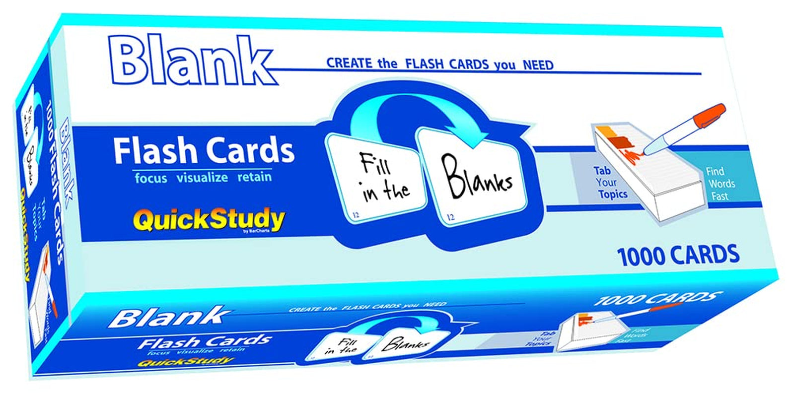 Blank Flash Cards - 1000 Cards: a Quickstudy Reference Tool