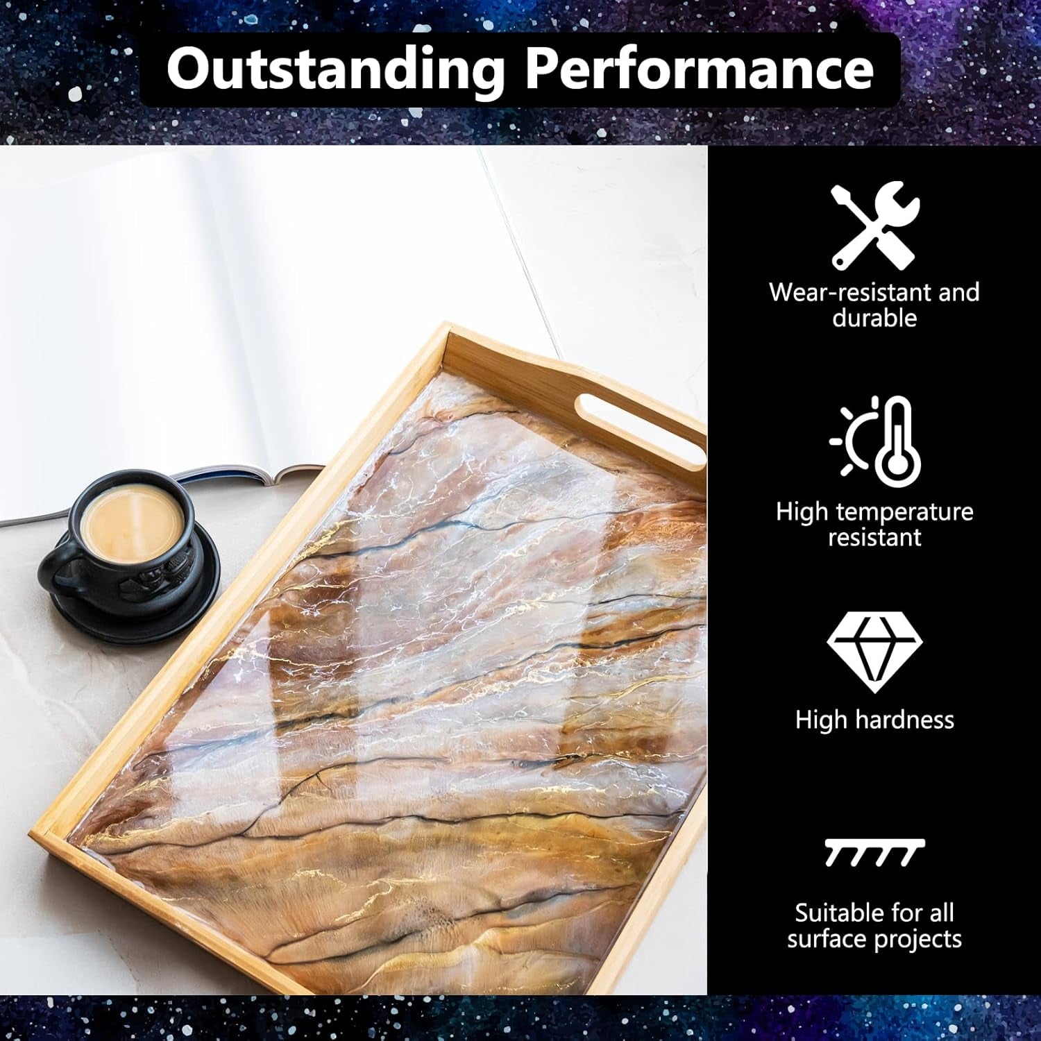 Epoxy Resin 32OZ - Crystal Clear Epoxy Resin Kit - No Yellowing No Bubble Art Resin Casting Resin for Art Crafts, Jewelry Making, Wood & Resin Molds(16Oz X 2)