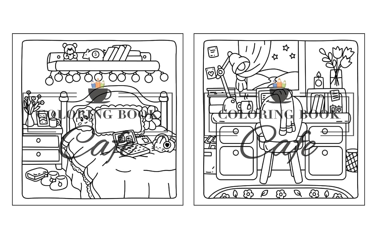 Cozy Corners: Coloring Book for Adults and Teens Featuring Super Cute Nooks and Hygge Spaces for Relaxation (Cute and Comfy Coloring Books)