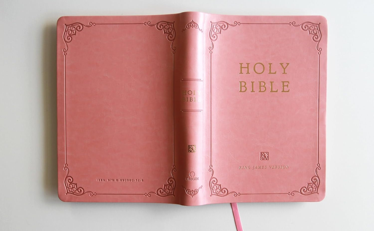 KJV Holy Bible, Giant Print Thinline Large Format, Pink Premium Imitation Leather with Ribbon Marker, Red Letter, and Thumb Index (KJV Large Size Giant Print Editions)