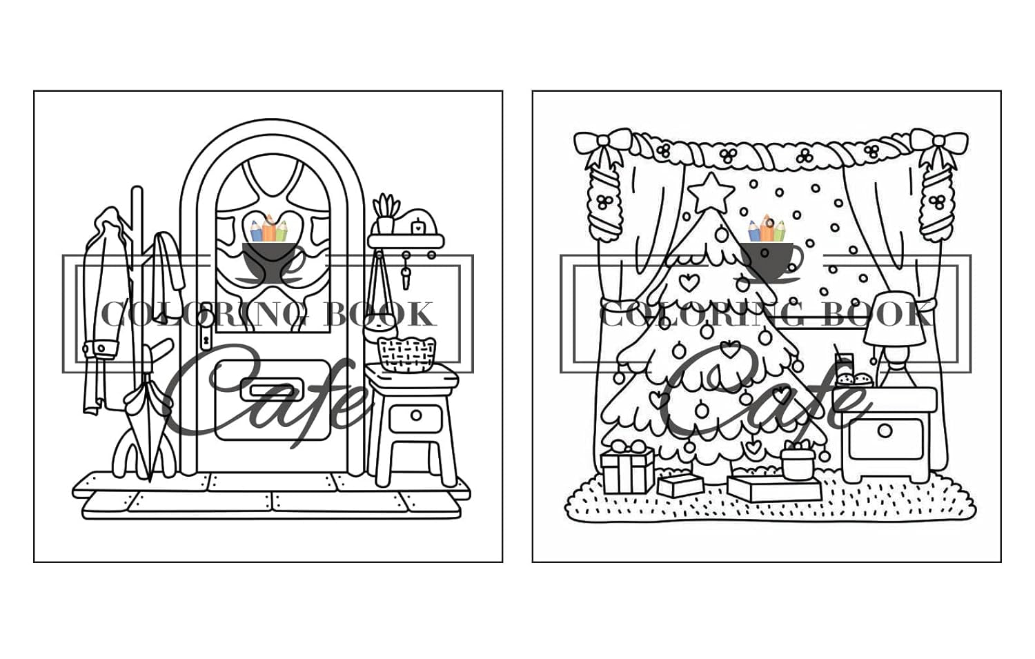 Cozy Corners: Coloring Book for Adults and Teens Featuring Super Cute Nooks and Hygge Spaces for Relaxation (Cute and Comfy Coloring Books)