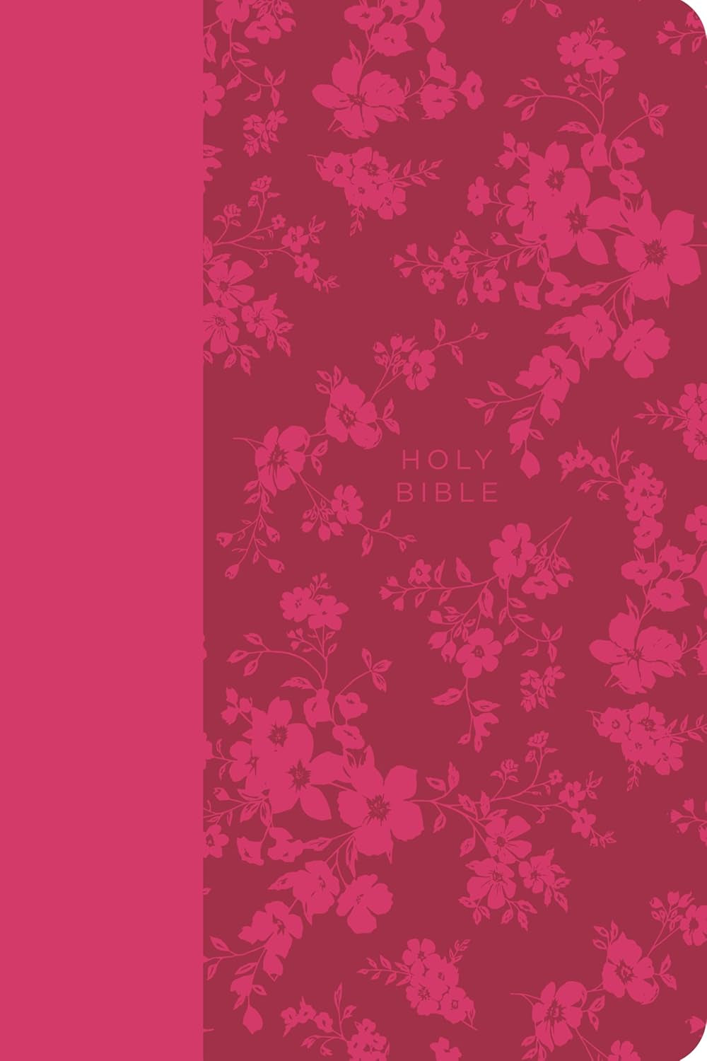 KJV Holy Bible, Large Print Handy Size, Fuchsia Premium Imitation Leather W/Ribbon Marker, Red Letter, Zipper (KJV Medium Size Large Print Editions)