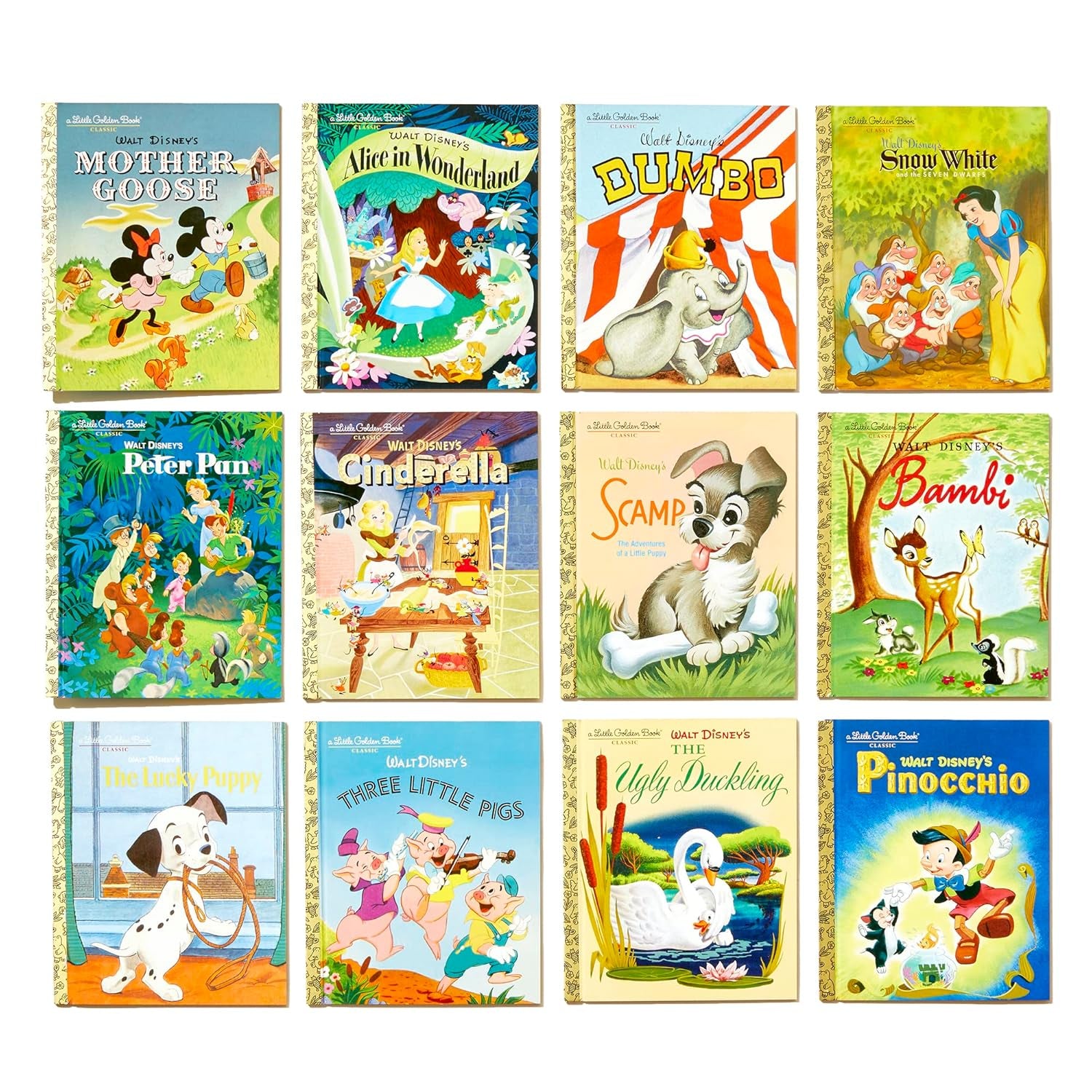 12 Beloved Disney Classic Little Golden Books (Boxed Set)