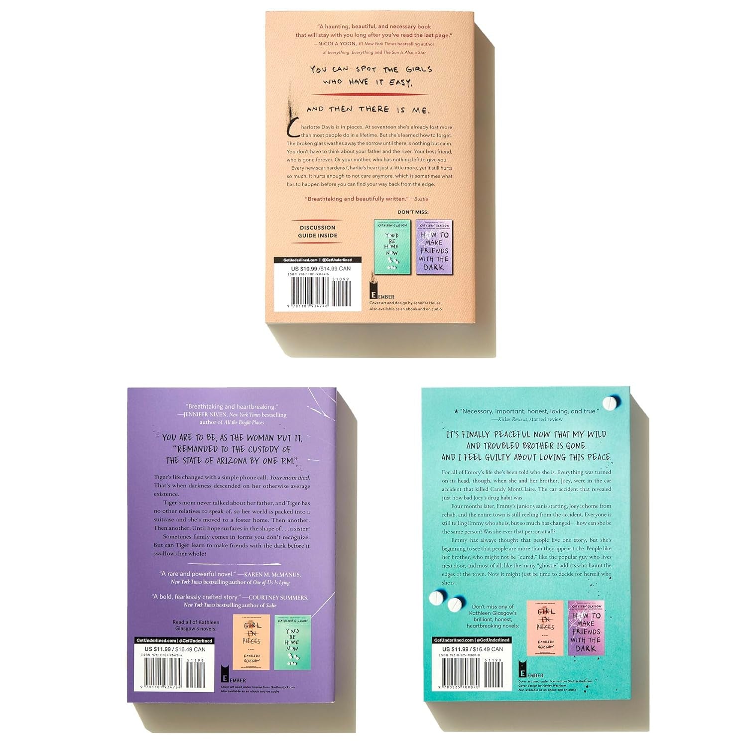 Kathleen Glasgow Three-Book Boxed Set: Girl in Pieces; How to Make Friends with the Dark; You'D Be Home Now