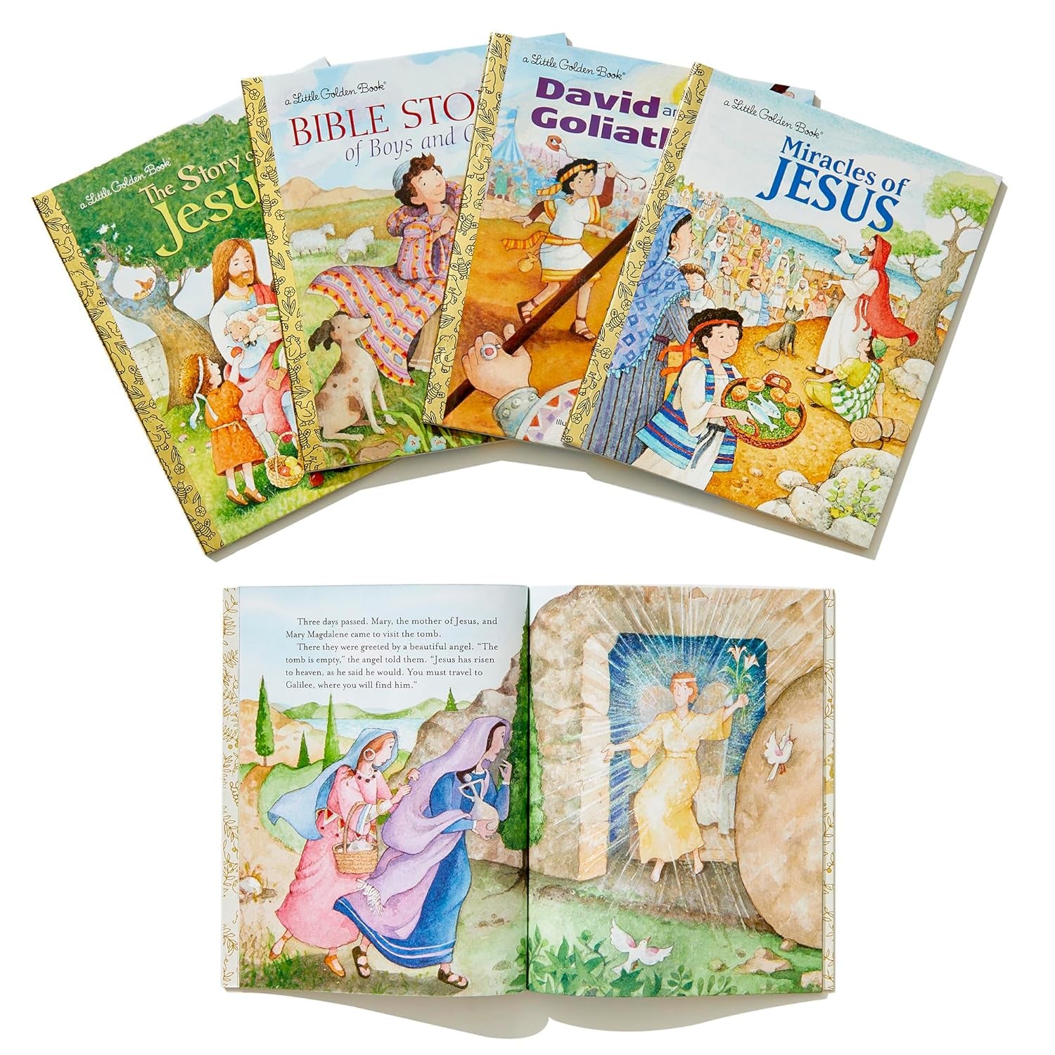 Little Golden Books Bible Stories Boxed Set: the Story of Jesus; Bible Stories of Boys and Girls; the Story of Easter; David and Goliath; Miracles of Jesus