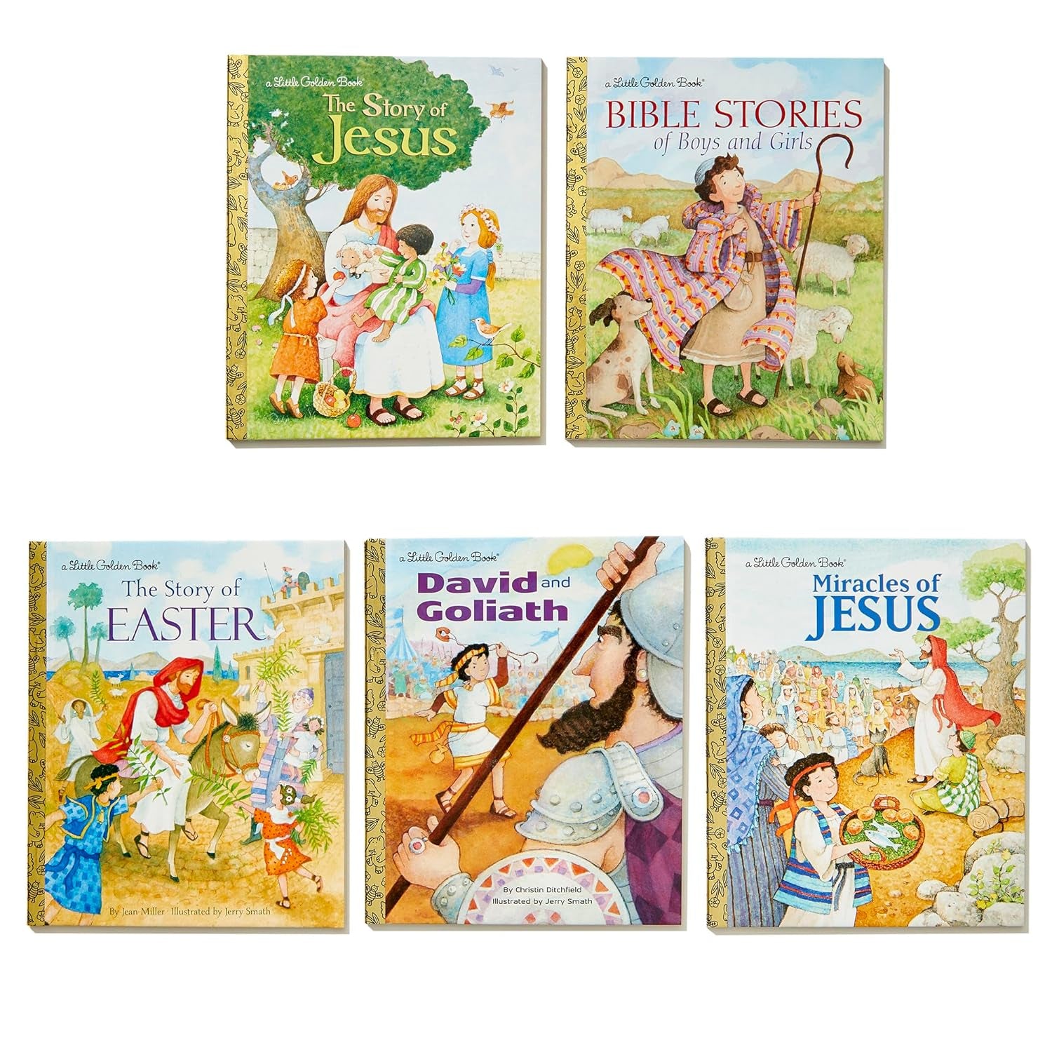 Little Golden Books Bible Stories Boxed Set: the Story of Jesus; Bible Stories of Boys and Girls; the Story of Easter; David and Goliath; Miracles of Jesus