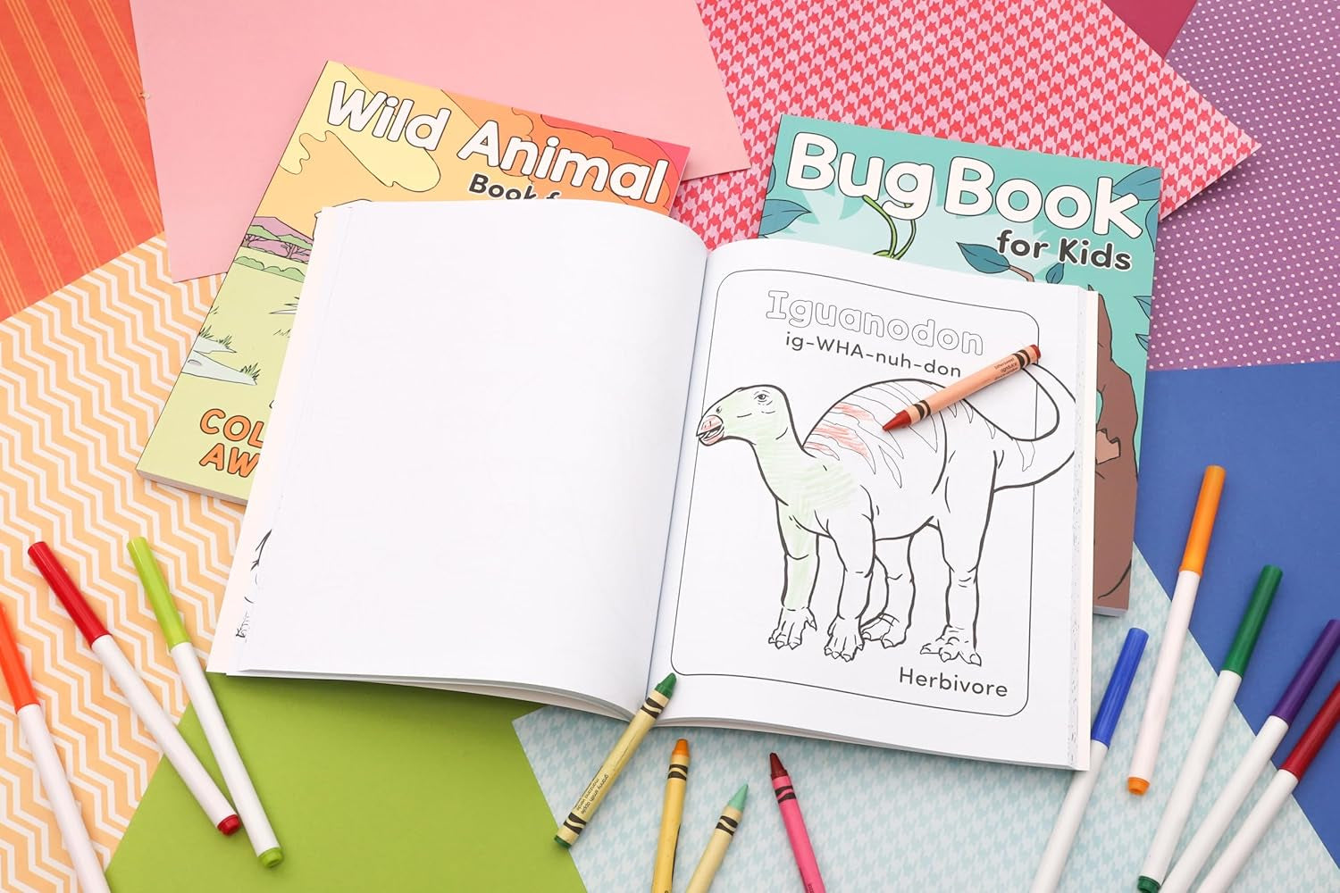 Coloring Book Box Set: 3 Books for Coloring Fun and Awesome Facts about Dinosaurs,Bugs,And Wild Animals(Perfect Gift for Kids Ages 3-7) (A Did You Know? Coloring Book)