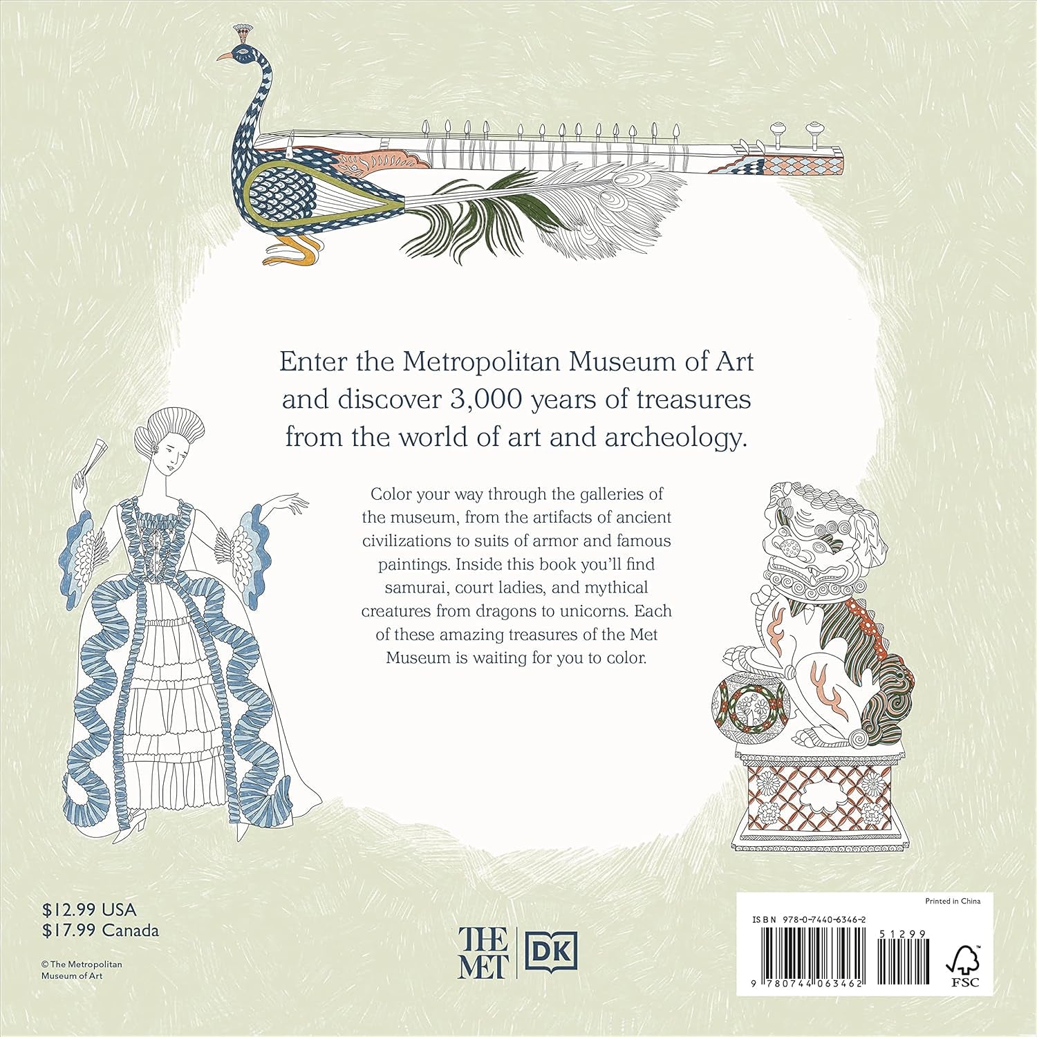 The Met Amazing Treasures Coloring Book: Reveal Wonders Inspired by Masterpieces from the Met Collection (DK the Met)