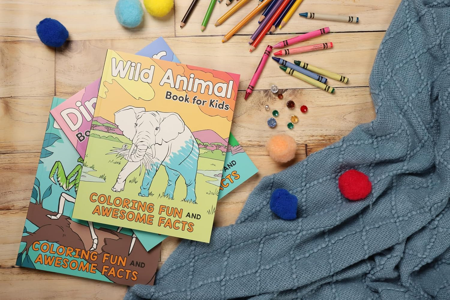 Coloring Book Box Set: 3 Books for Coloring Fun and Awesome Facts about Dinosaurs,Bugs,And Wild Animals(Perfect Gift for Kids Ages 3-7) (A Did You Know? Coloring Book)